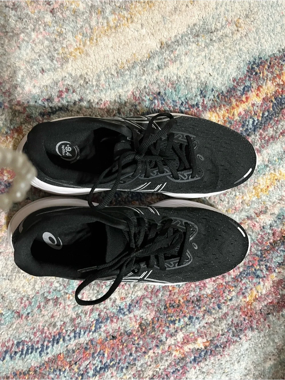 Asics Cumulus 26 Black and White Athletic Sneakers
